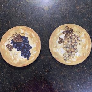 1855 Email de Limoges decore' a la main dessert plates